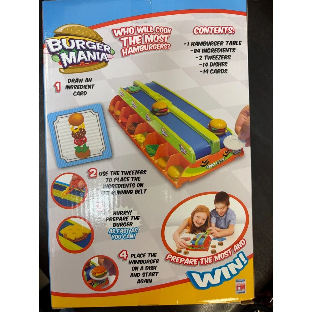 Burger Mania Game Skill and Action Stacking Burger Building Game Ages 6+